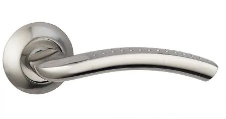 Купить Ручка межкомнатная Хром/хром матовый Ручка BUSSARE PRATICO A-09-10 CHROME/S.CHROME для межкомнатной двери в Хабаровске