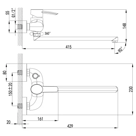 Смеситель Атлантисс 3217 д/ванны в городе Хабаровск