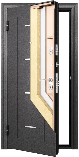 Купить Стальную дверь Delta 100 Черный шёлк КТ Белый Панель MDF с ПВХ покрытием Дверь DELTA-100 (860, 2050, R, черный шелк, -, КТ Белый, D23, хром, НАКЛ, -, -) (магн. упл., с нерж.порогом, черный шелк) в Хабаровске
