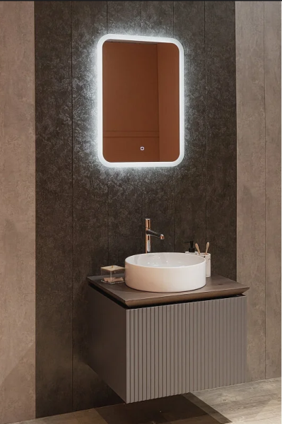 Купить Зеркало Стив Лайт 50*70 (открытая подсветка, сенсорный выключатель) SilverMirrors